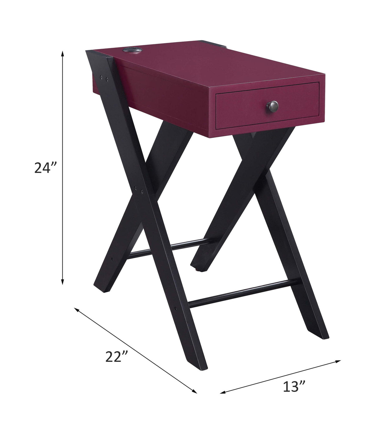 Fierce - Accent Table (USB Charging Dock), alternate view 6 with wood construction