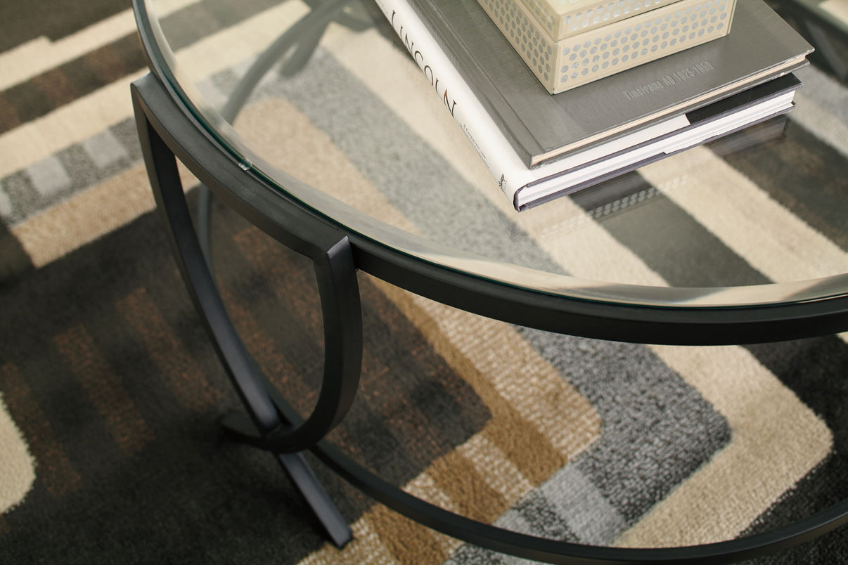 Tarrin - Occasional Table Set (Set of 3) - Black, alternate view 3 with glass