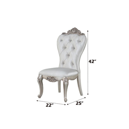 Gorsedd - Side Chair (Set of 2) - Cream Fabric & Golden Ivory, alternate view 5 with wood construction