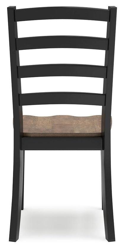 Wildenauer - Dining Room Side Chair (Set of 2) - Brown / Black, alternate view 3 with solid wood