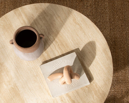 Idella - Travertine Round Table, alternate view 9