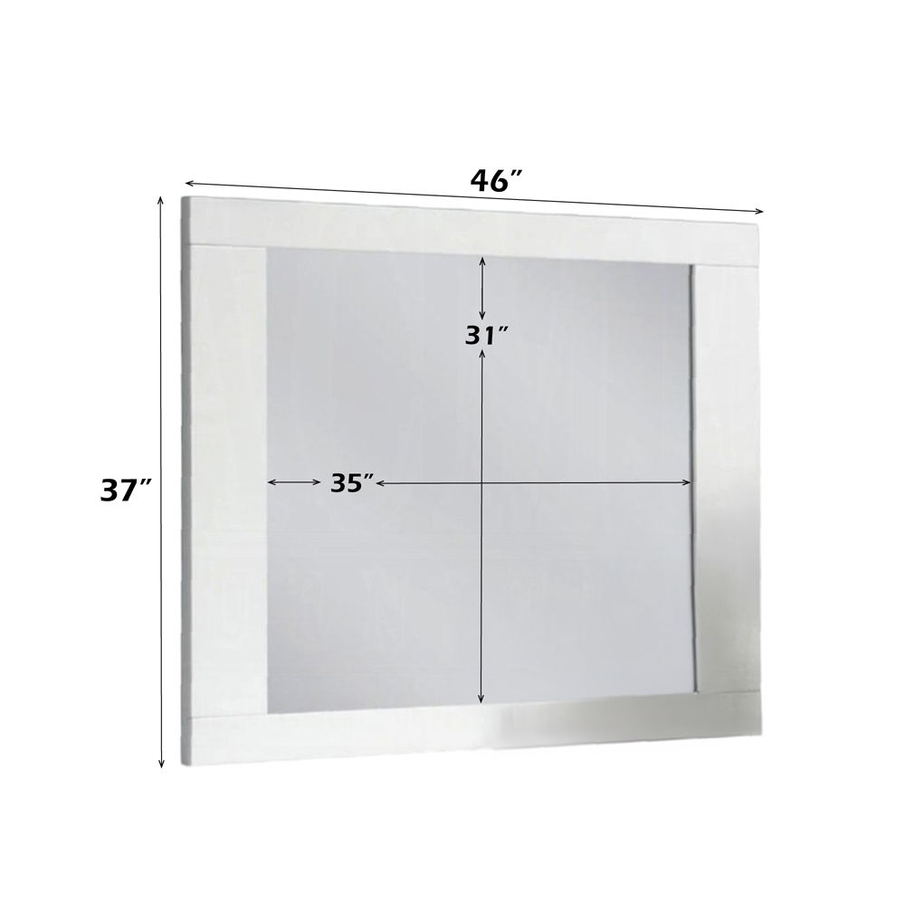 Lorimar - Mirror - White, alternate view 2 with wood construction