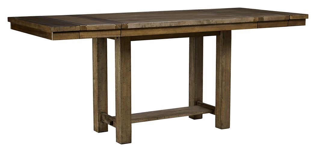 Moriville - Rectangular Dining Room Counter Extension Table - Grayish Brown, product view with engineered wood