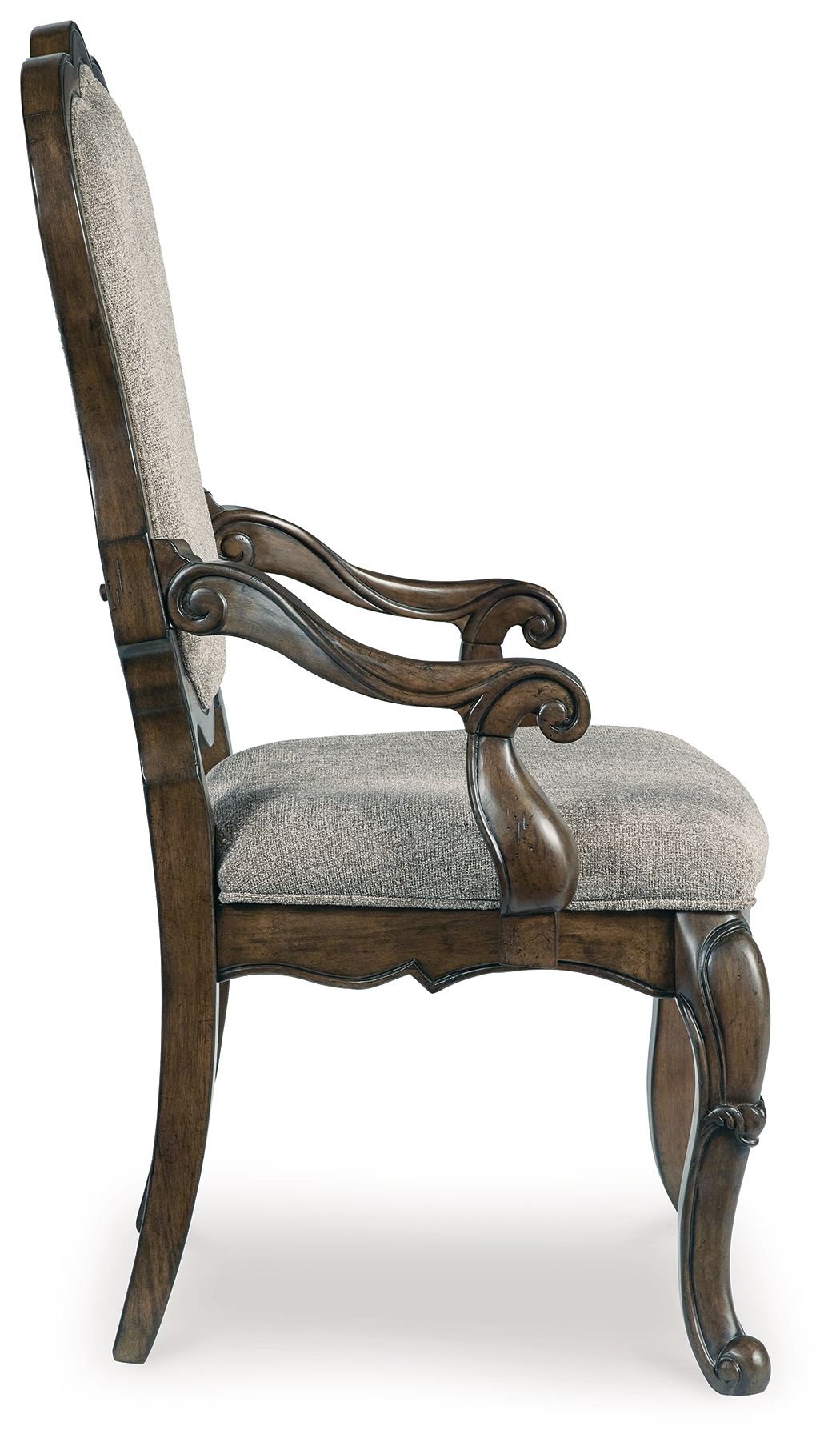 Maylee - Dining Upholstered Arm Chair (Set of 2) - Dark Brown, alternate view 5 with polyester fabric