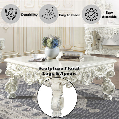 Adara - Coffee Table - Antique White, alternate view 5 with wood construction