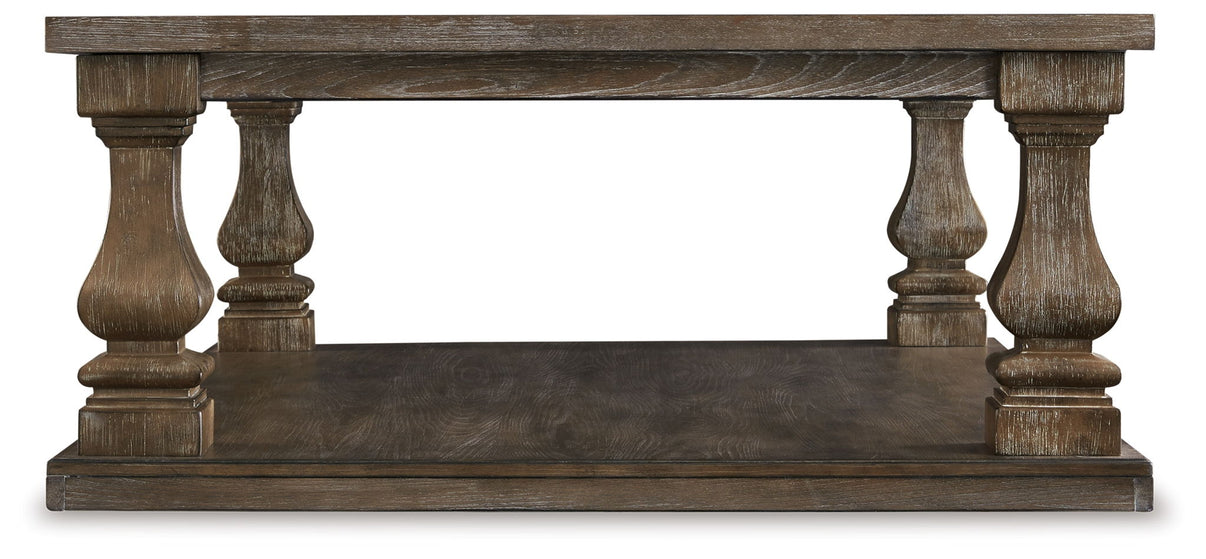 Johnelle - Rectangular Cocktail Table - Gray, alternate view 3 with engineered wood