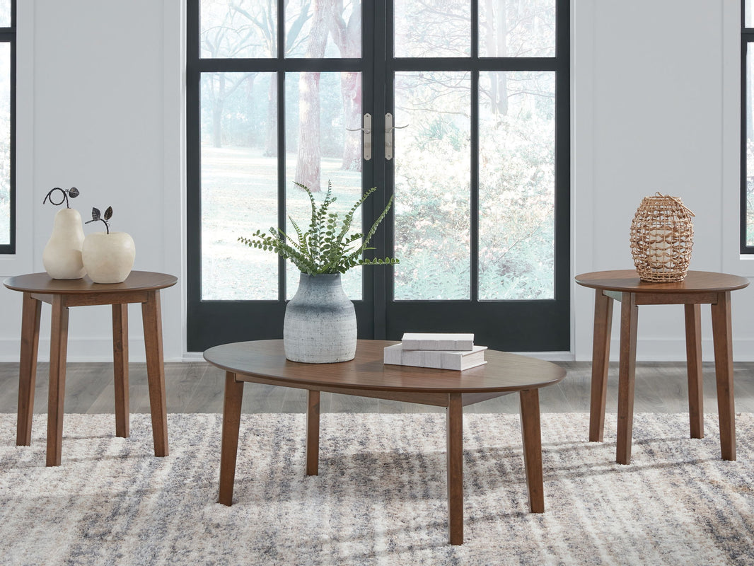 Gordonay - Occasional Table Set (Set of 3) - Brown, alternate view 2 with wood construction