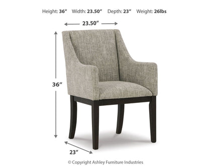 Burkhaus - Dining UPH Arm Chair (Set of 2) - Beige / Dark Brown, alternate view 6 with polyester fabric