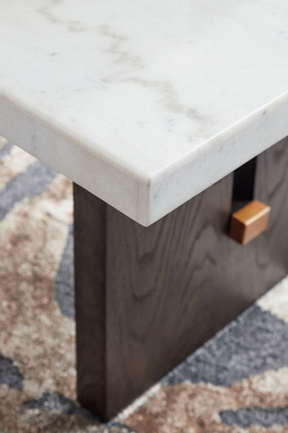 Burkhaus - Rectangular Cocktail Table - White / Dark Brown, alternate view 3 with solid wood