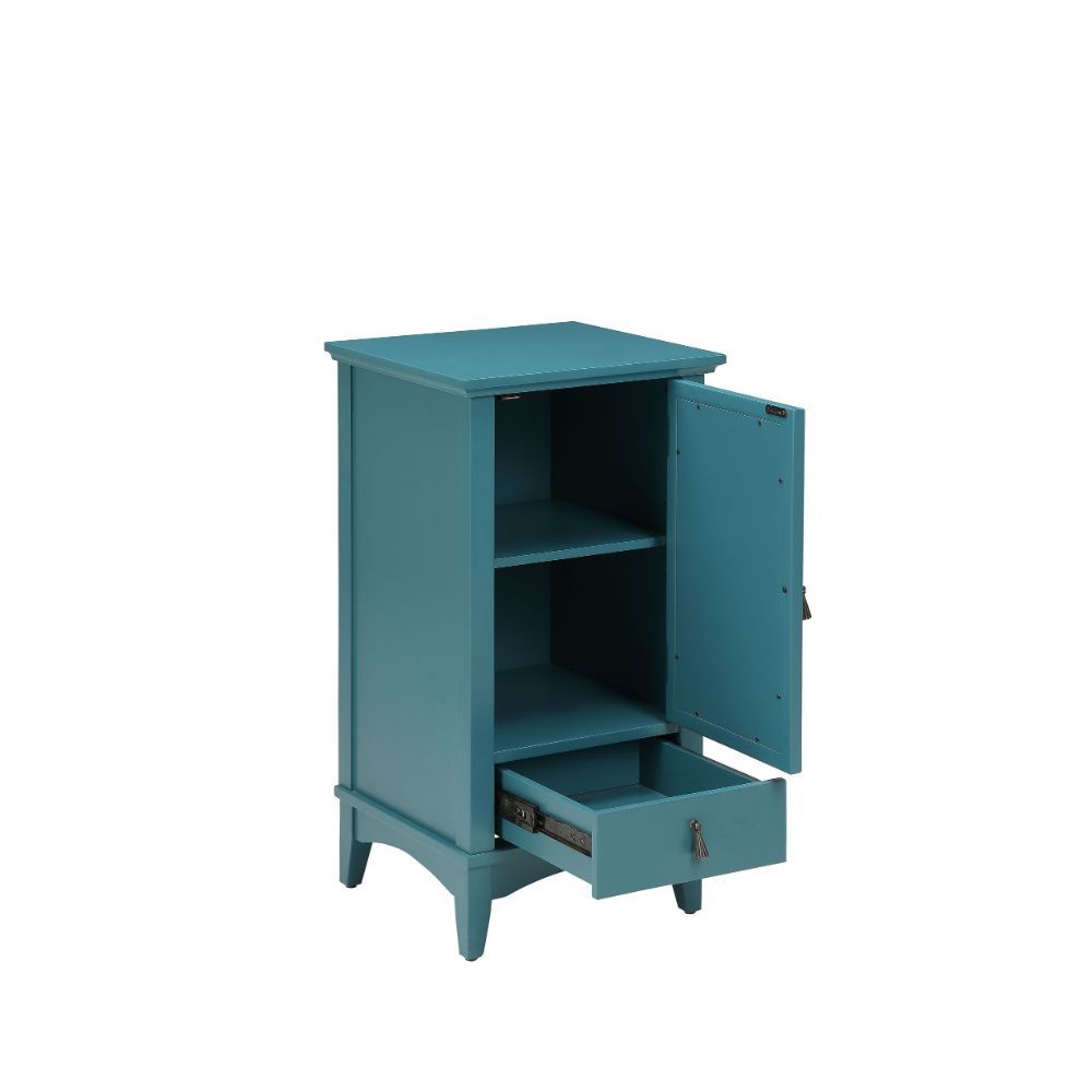 Ceara - Accent Table - Teal, alternate view 5 with wood construction