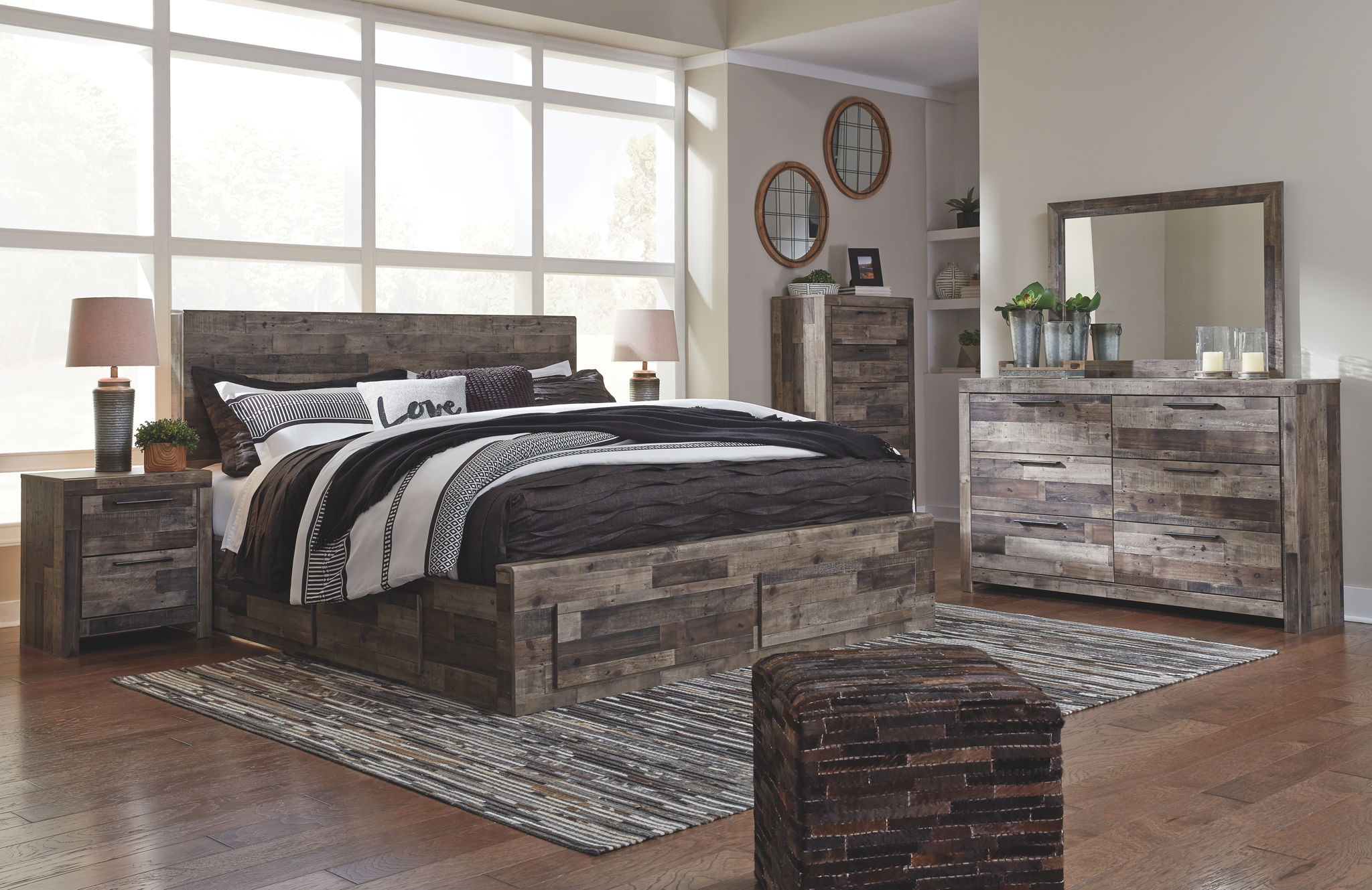 Derekson - Panel Bed, alternate view 24 with wood construction