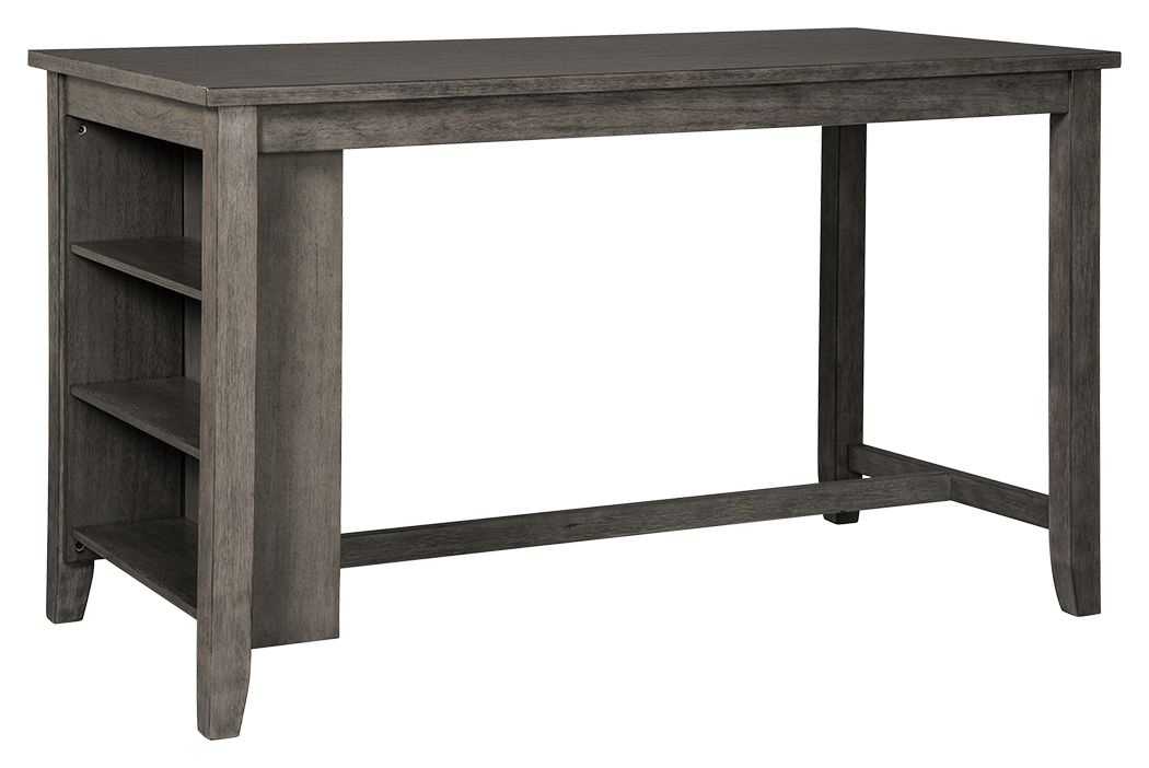 Caitbrook - Rectangular Dining Room Counter Table - Gray, product view with engineered wood