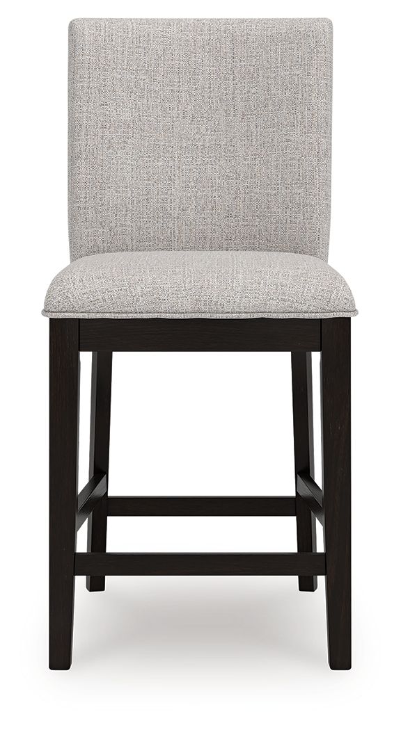 Neymorton - 5 Pc. - Rectangular Dining Room Counter Table, 4 Barstools - Dark, alternate view 2 with wood construction
