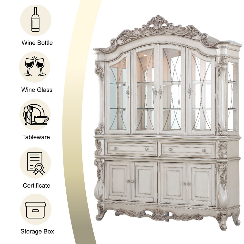 Gorsedd - Buffet & Hutch - Golden Ivory, alternate view 3 with wood construction