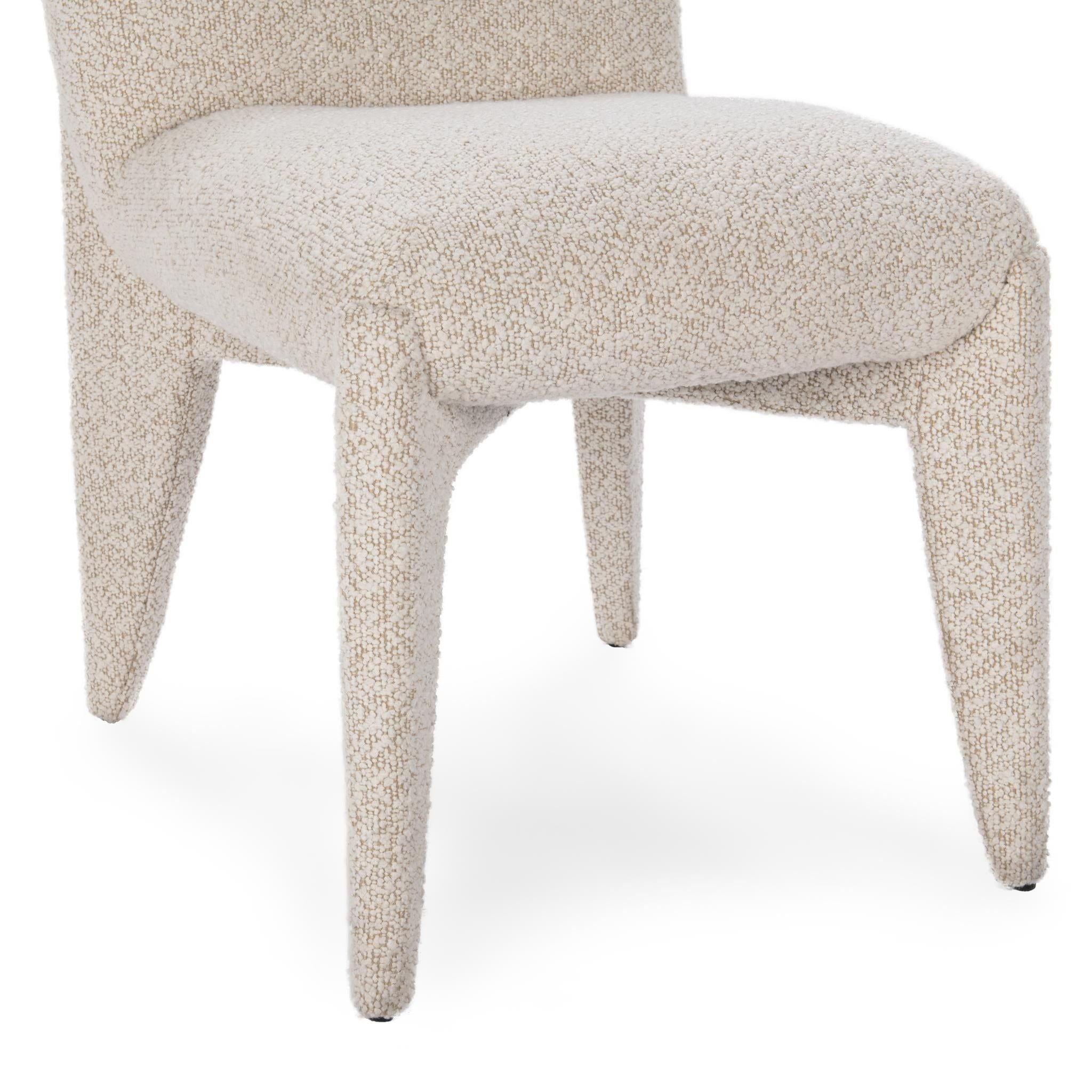 Danson - Upholstered Dining Chair - Fallow Ivory, alternate view 4 with wood construction