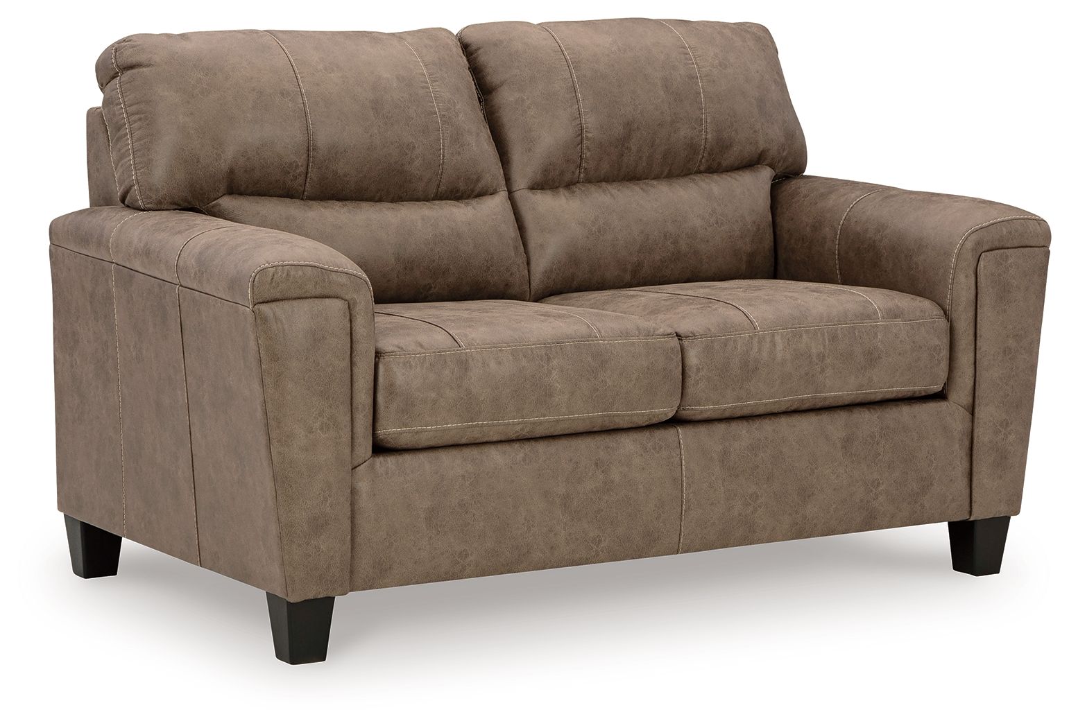 Navi - 3 Pc. - Sofa, Loveseat, Rocker Recliner - Fossil, alternate view 5 with faux leather