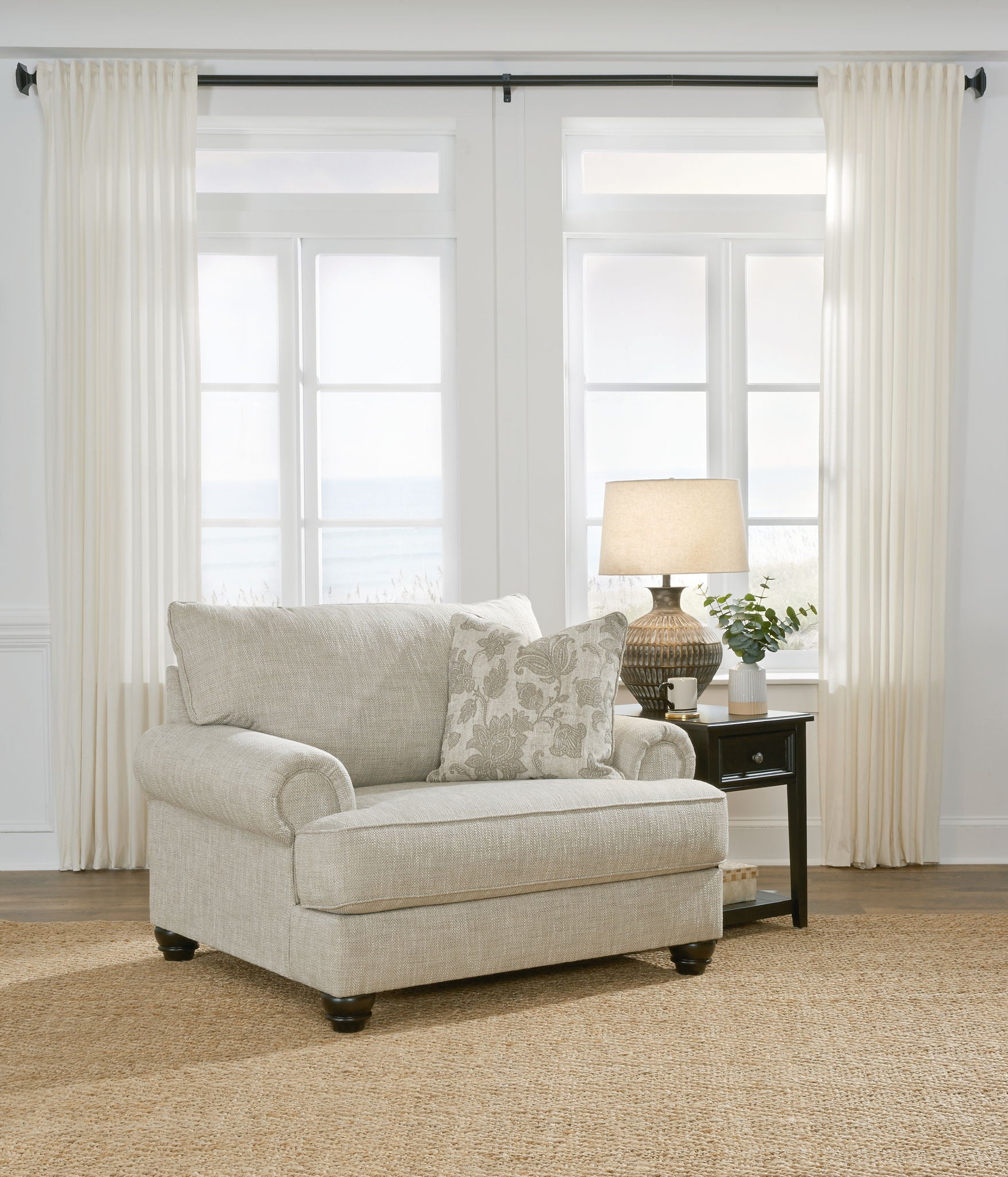 Asanti - Chair and a Half - Fog, alternate view 4 with polyester fabric
