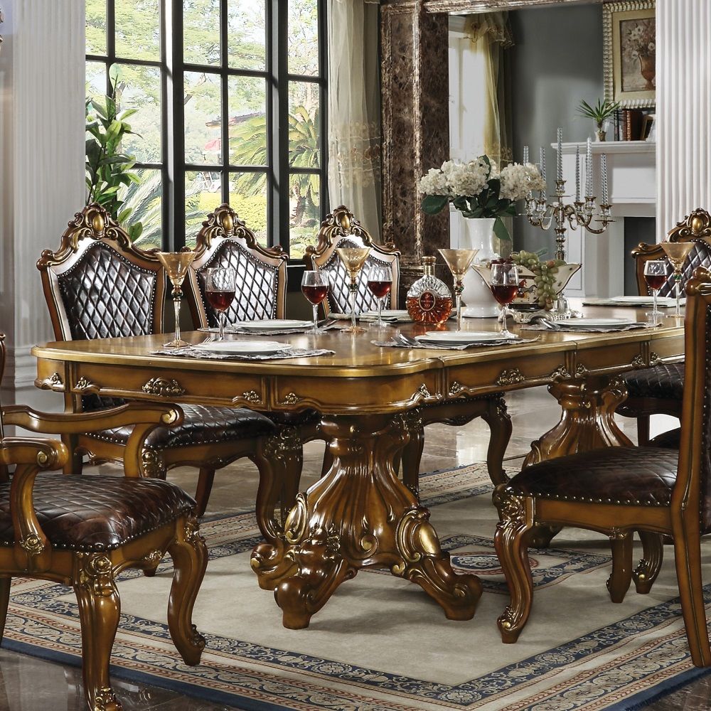 Picardy - Dining Table - Honey Oak, alternate view 2 with wood construction
