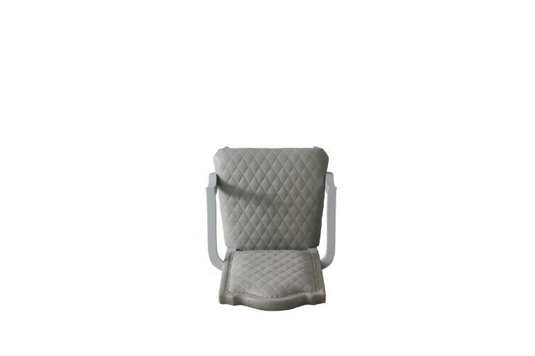 House Marchese - Arm Chair (Set of 2) - Two Tone Gray Fabric & Pearl Gray, alternate view 2 with wood construction