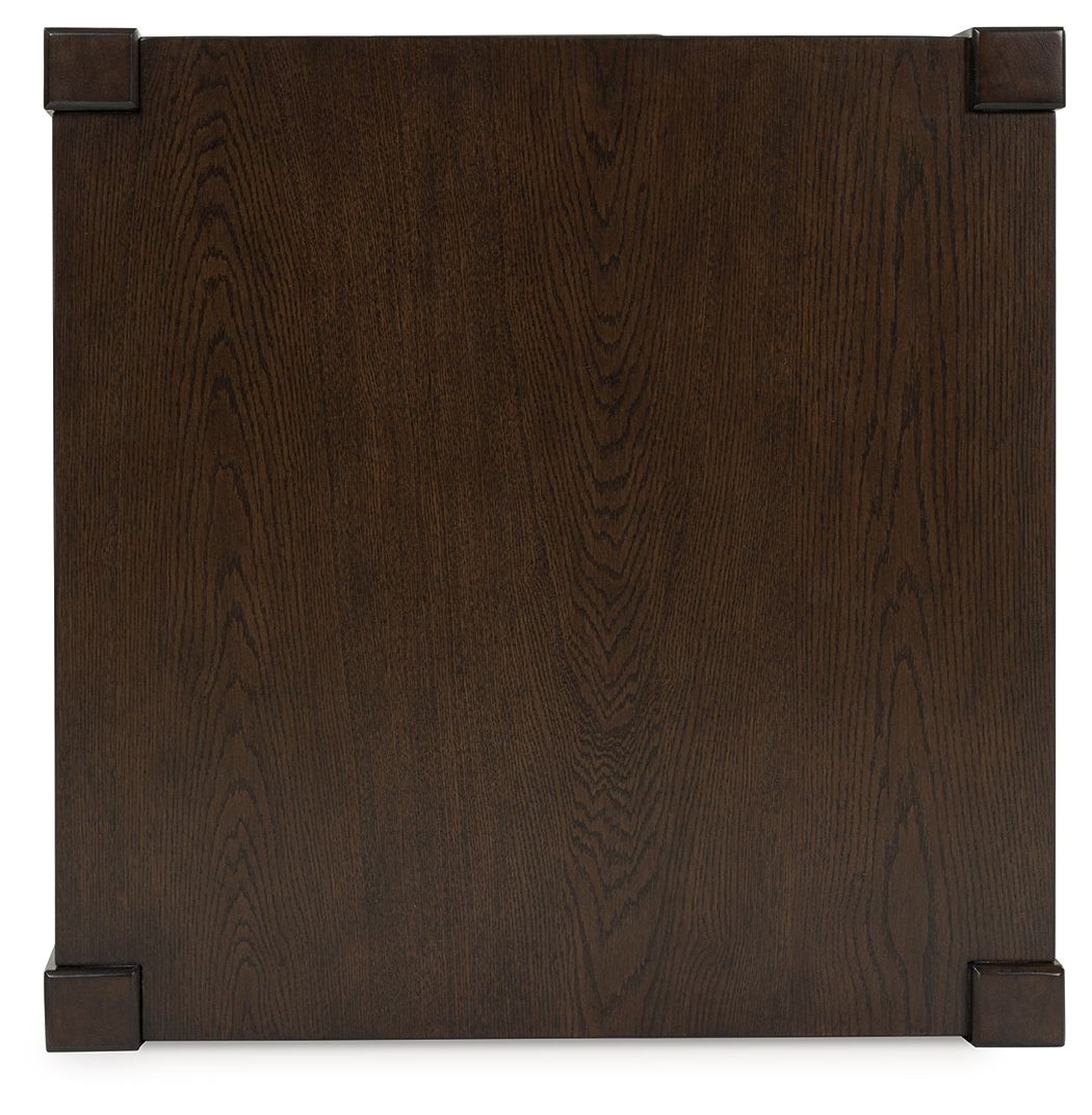 Breckington - Square End Table - Dark Brown, alternate view 6 with wood construction