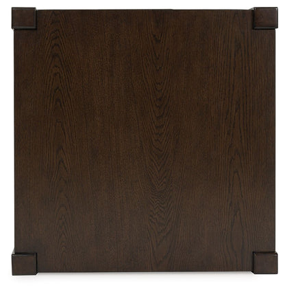 Breckington - Square End Table - Dark Brown, alternate view 6 with wood construction