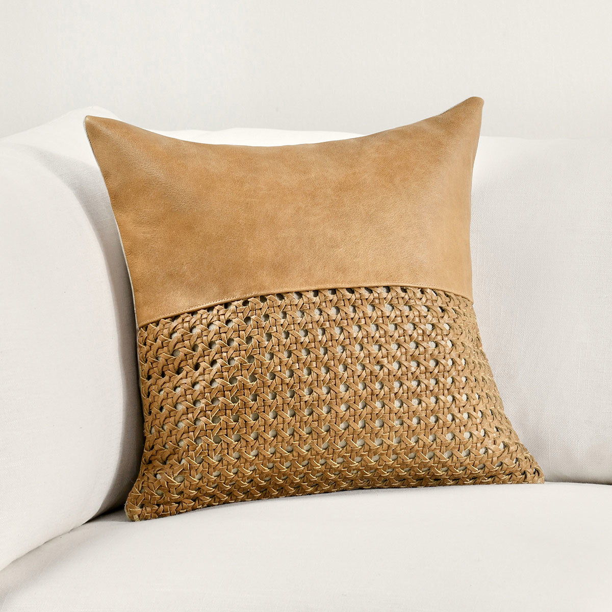 Toscano - Leather Pillow, alternate view 6 with genuine leather