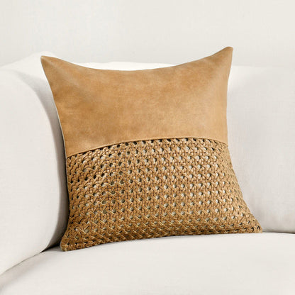 Toscano - Leather Pillow, alternate view 6 with genuine leather