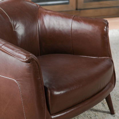 Martel - Club Chair, alternate view 3 with top-grain leather