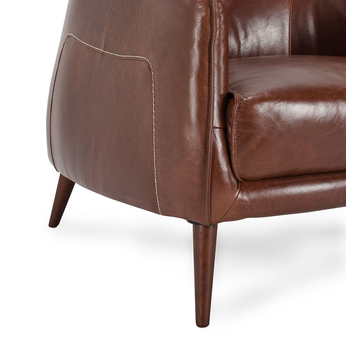 Martel - Club Chair, alternate view 4 with top-grain leather