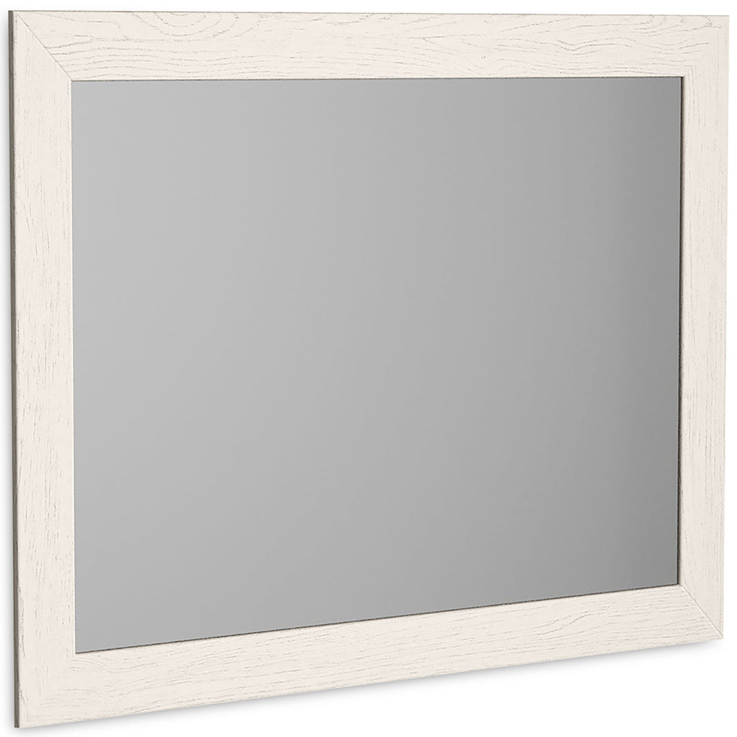 Stelsie - Bedroom Mirror - White, product view with engineered wood