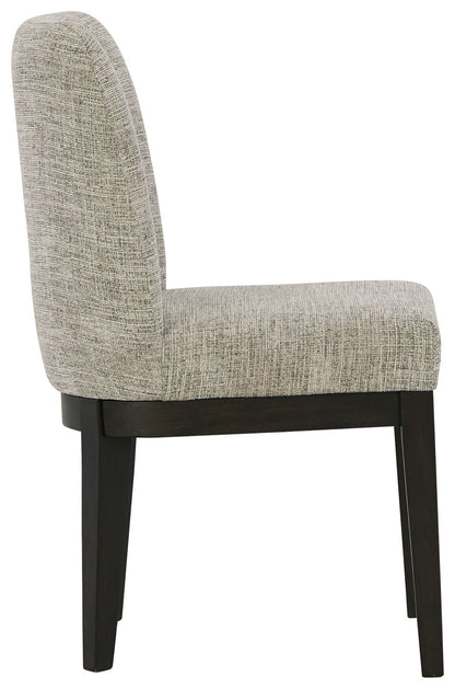 Burkhaus - Dining UPH Side Chair (Set of 2) - Beige / Dark Brown, alternate view 3 with polyester fabric