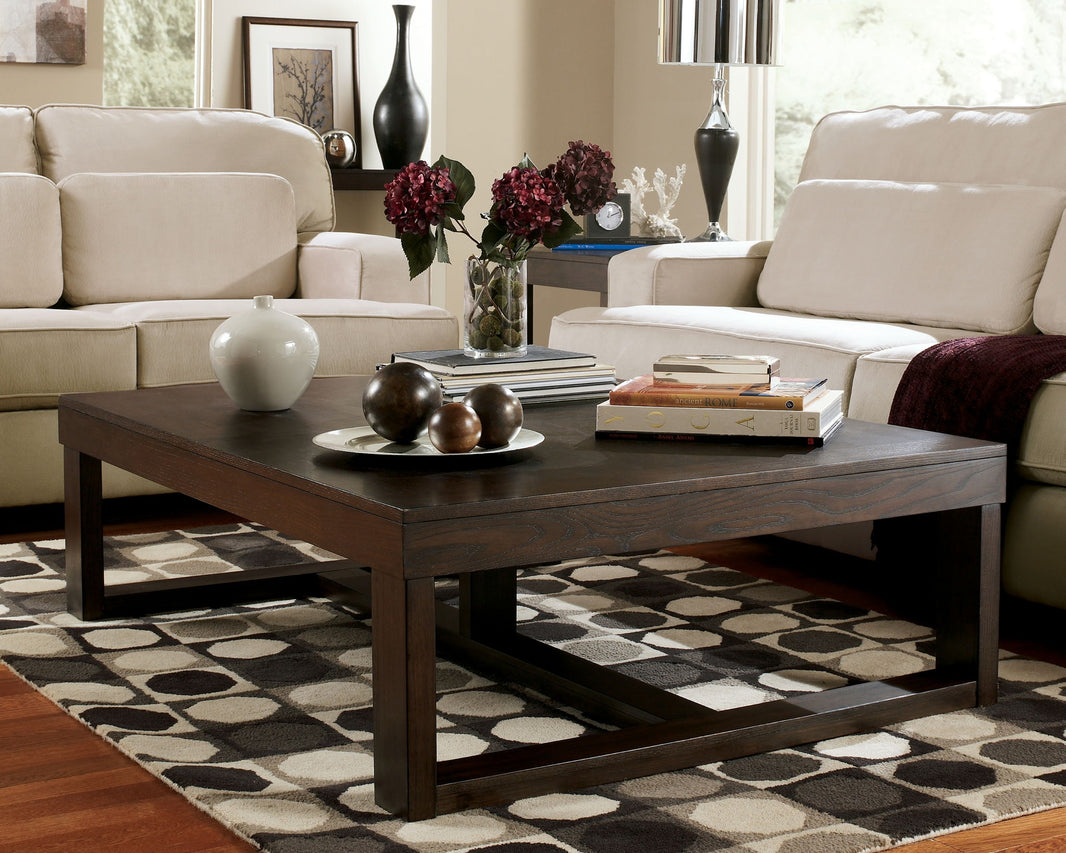 Watson - Rectangular Cocktail Table - Dark Brown, product view with engineered wood