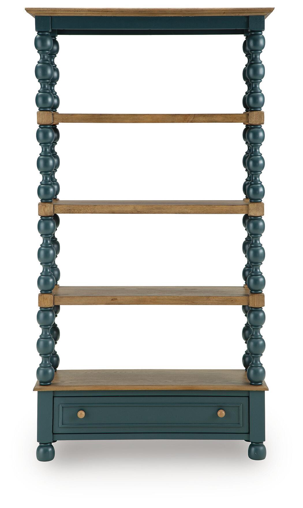 Finnworth Bookcase Blue / Brown, gallery image 2
