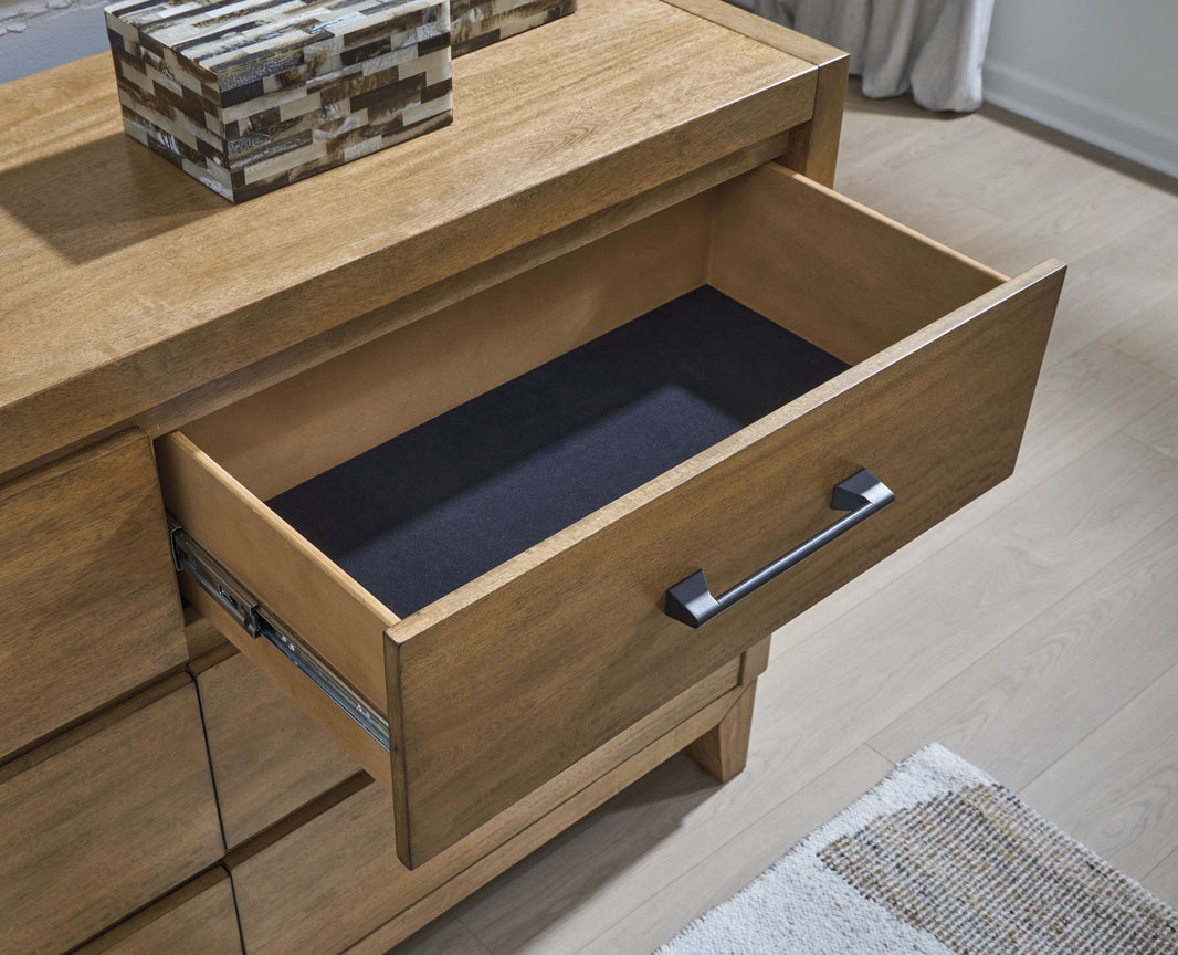 Sherbana - Dresser And Mirror - Light Brown, alternate view 2 with wood construction