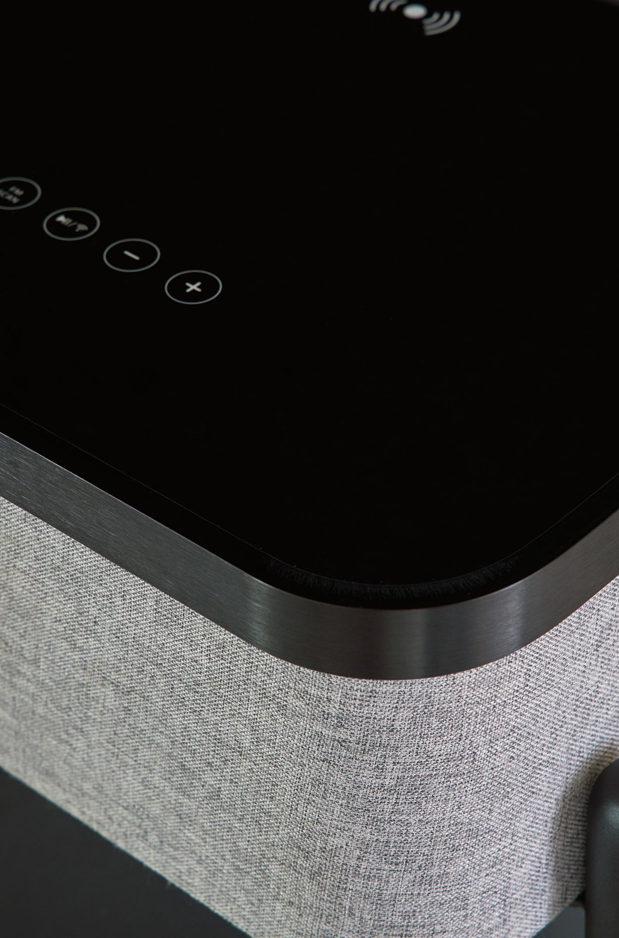 Jorvalee - Accent Table with Speaker - Gray / Black, alternate view 4 with polyester fabric