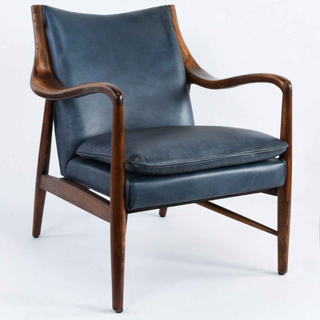 Kiannah - Club Chair, alternate view 3 with top-grain leather
