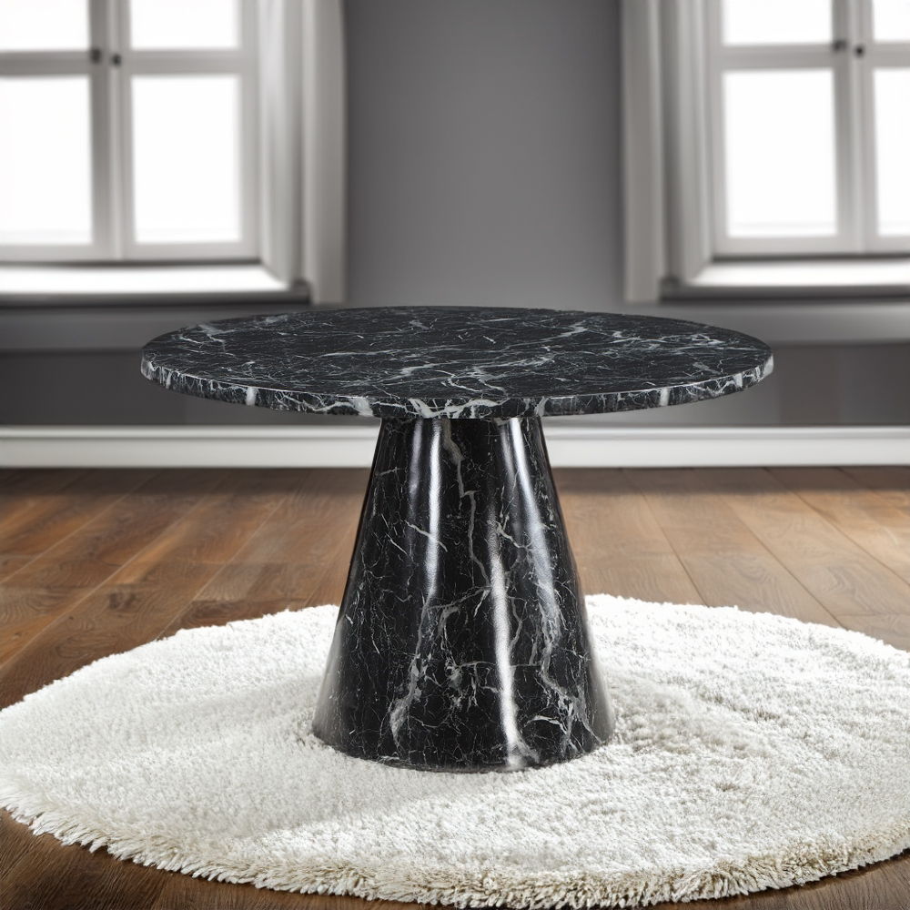 Hollis - Dining Table With Engineered Stone Top - Engineered Stone, alternate view 4 with velvet upholstery