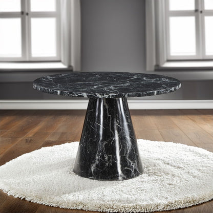 Hollis - Dining Table With Engineered Stone Top - Engineered Stone, alternate view 4 with velvet upholstery