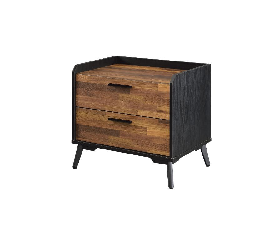 Jiranty - Accent Table - Walnut & Black, product view with wood construction