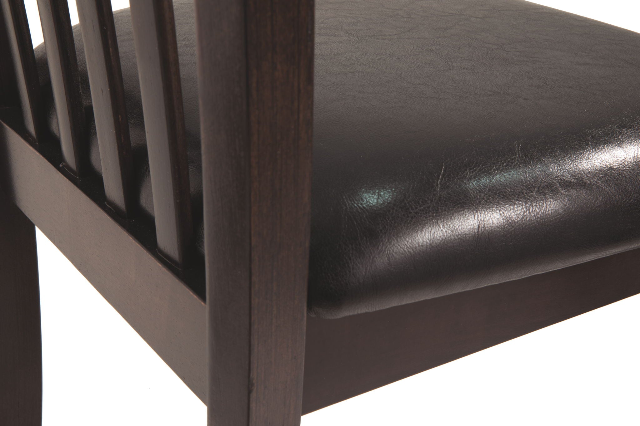 Hammis - Dining UPH Side Chair (Set of 2) - Dark Brown, alternate view 7 with wood construction