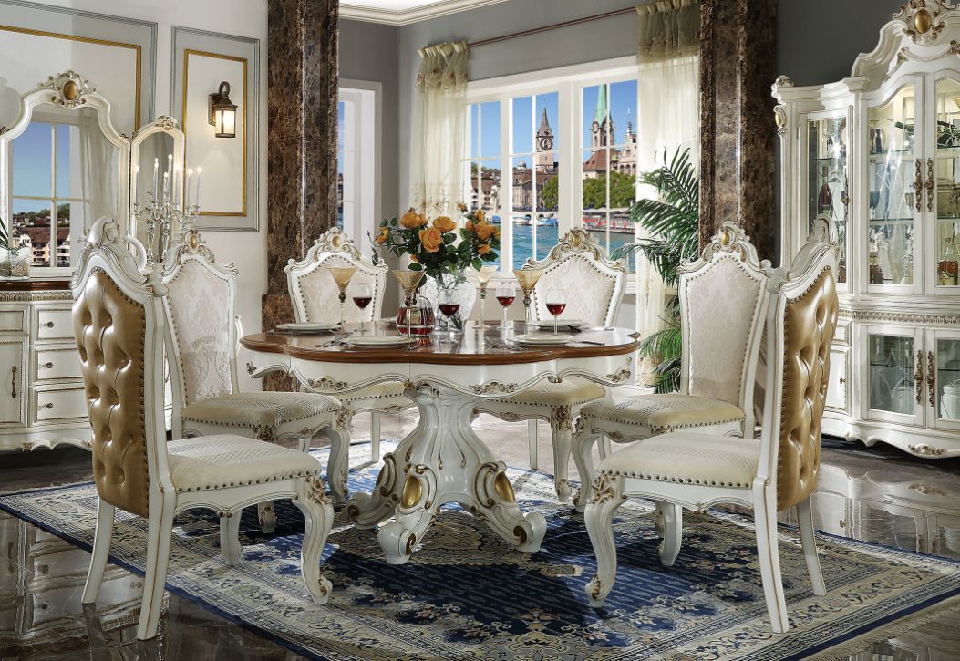 Picardy - Dining Table - Antique Pearl & Cherry Oak, product view with wood construction
