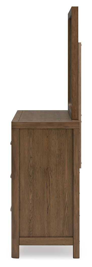 Cabalynn - Dresser And Mirror - Light Brown, alternate view 4 with wood construction