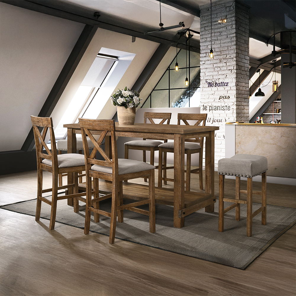 Martha II - Counter Height Chair, alternate view 8 with linen fabric