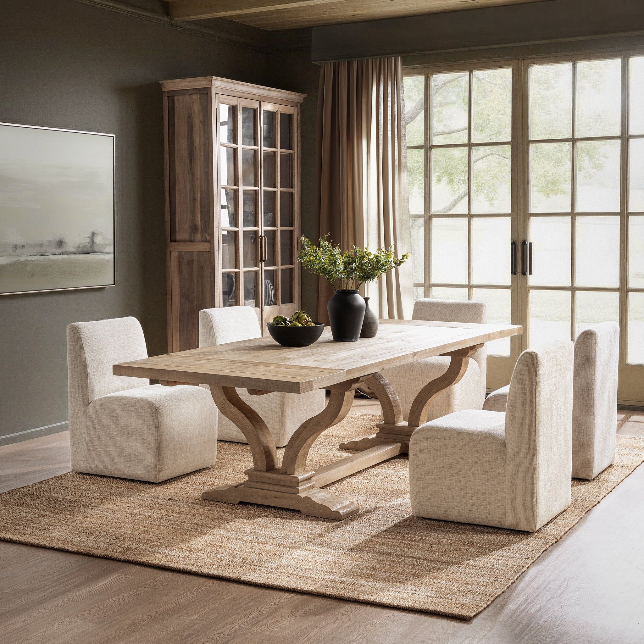 Julia - 86-110" Extension Dining Table - Soft Earth, alternate view 6 with solid wood