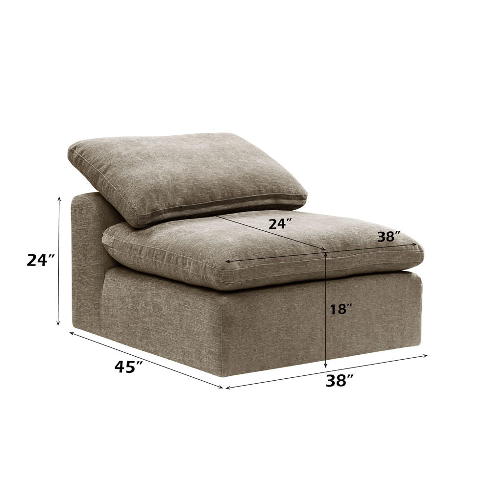 Naveen - Armless Chair, alternate view 7 with linen fabric