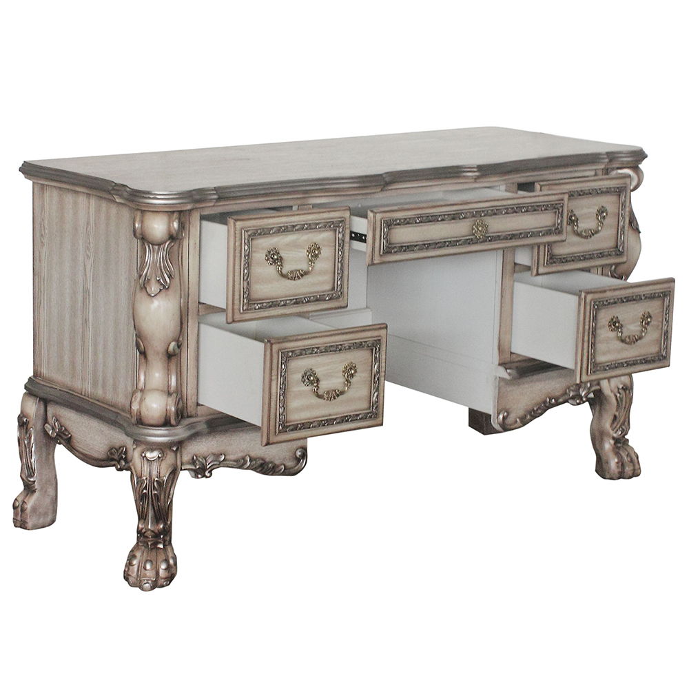 Dresden - Vanity Desk - Vintage Bone White, alternate view 4 with wood construction