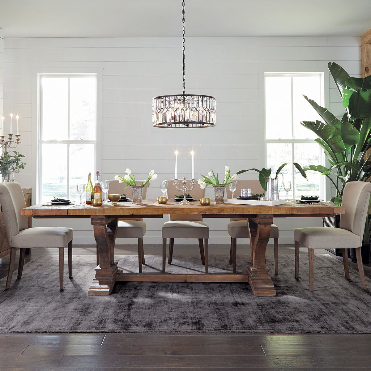 Alexander - Extention Dining Table, alternate view 4 with wood construction