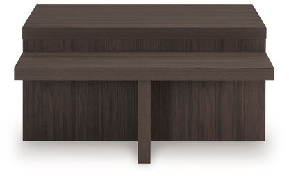 Zendex - Occasional Table Set (Set of 2) - Brown, alternate view 3 with wood construction