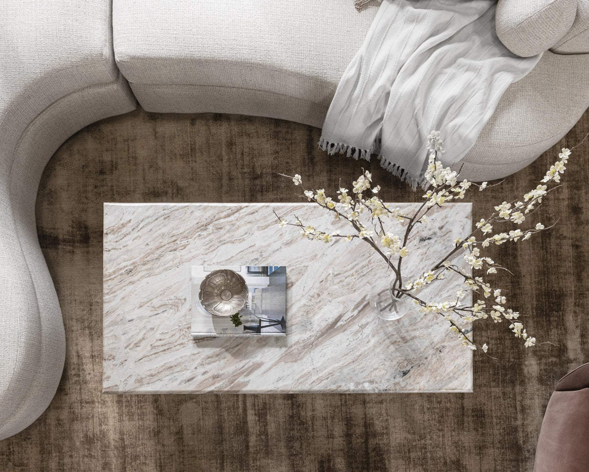 Bowman - Marble Rectangular Coffee Table - Rusty Gray, alternate view 4