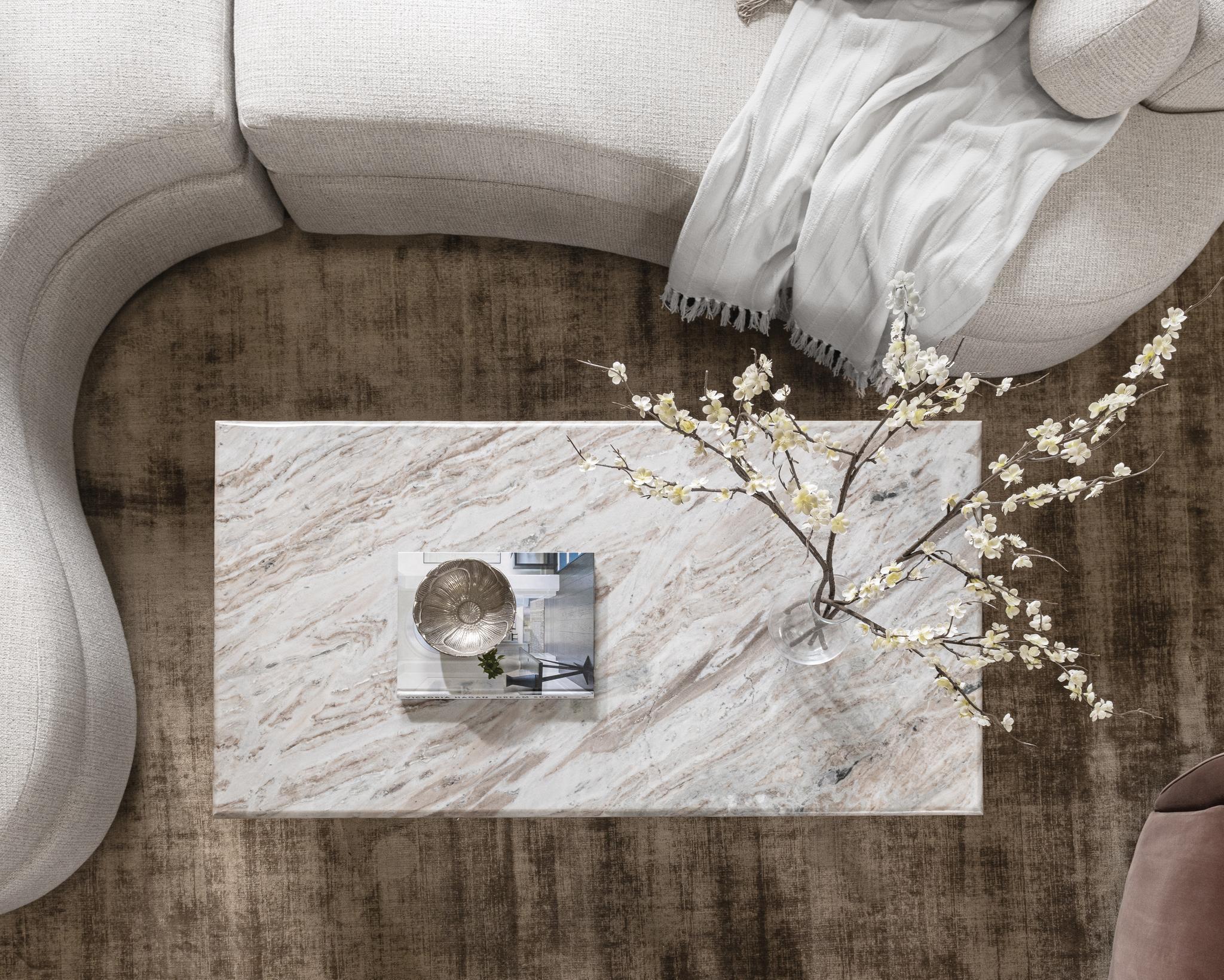 Bowman - Marble Rectangular Coffee Table - Rusty Gray, alternate view 4